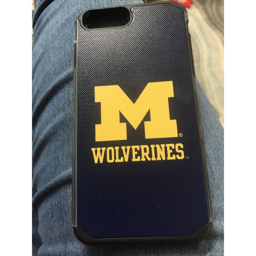 Cube iPhone 8 Plus Case Navy Blue Michigan Wolverines NCAA Collegiate Logo